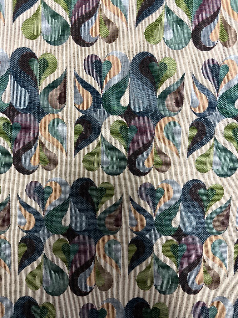 Tessuto tapiserie Gobelin, design exclusiv în stil vietnamez, albastru. - Țesătură tapițerie  - 550 cm - 140 cm - Gobelin de bumbac #2.1