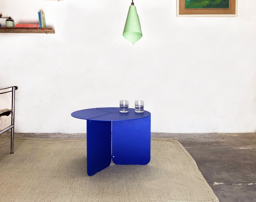 Matteo Giustozzi - Kaffebord - "120" - jernplate - blå utgave - Jern #2.1