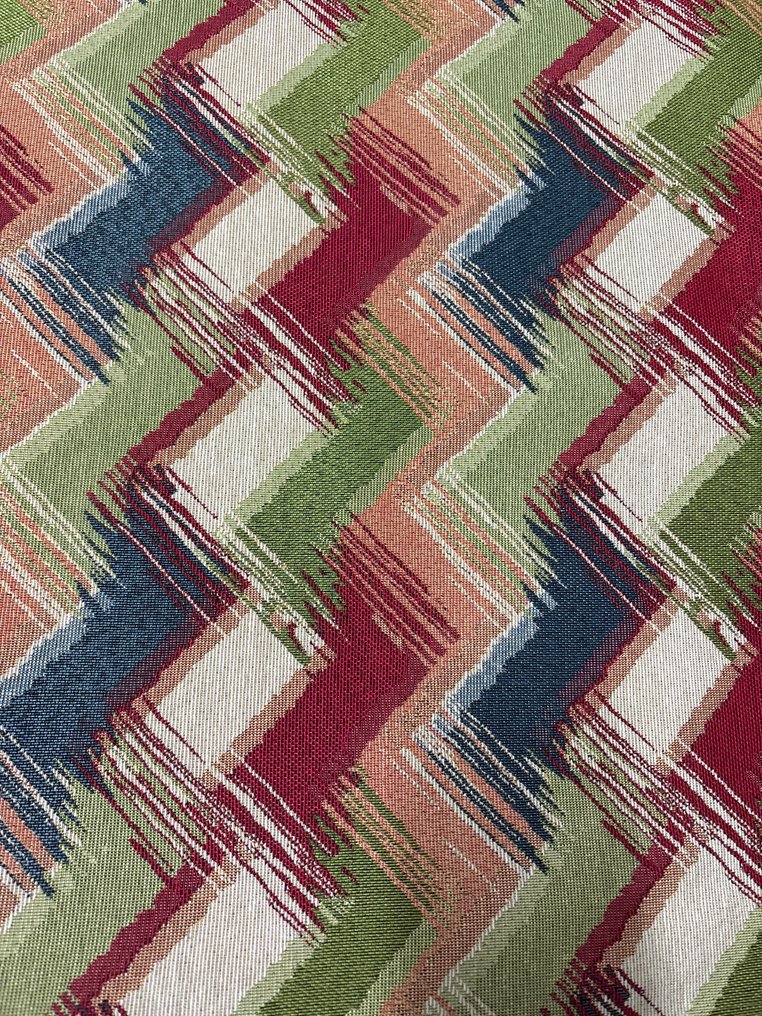 Upholstery fabric Gobelin with exclusive design, multicolored zig zag pattern. - Upholstery fabric  - 300 cm - 280 cm - Cotton Gobelin #4.3
