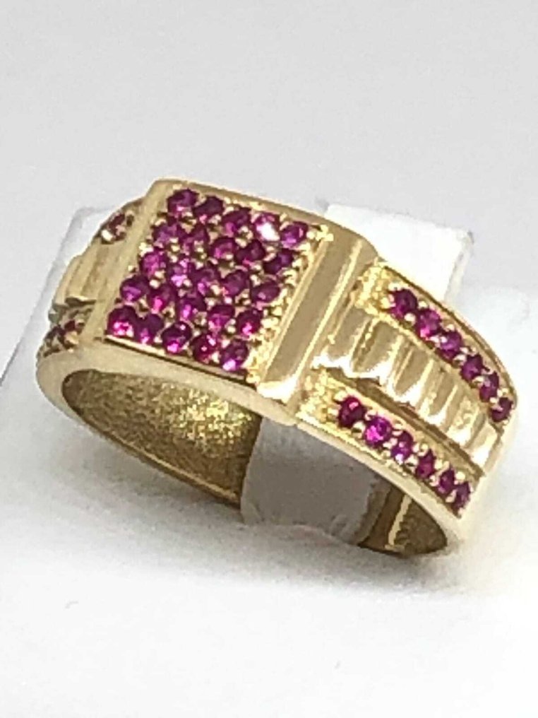 Bague - 18 carats Or jaune -  1.47ct. tw. Rubis - Rubis #3.2