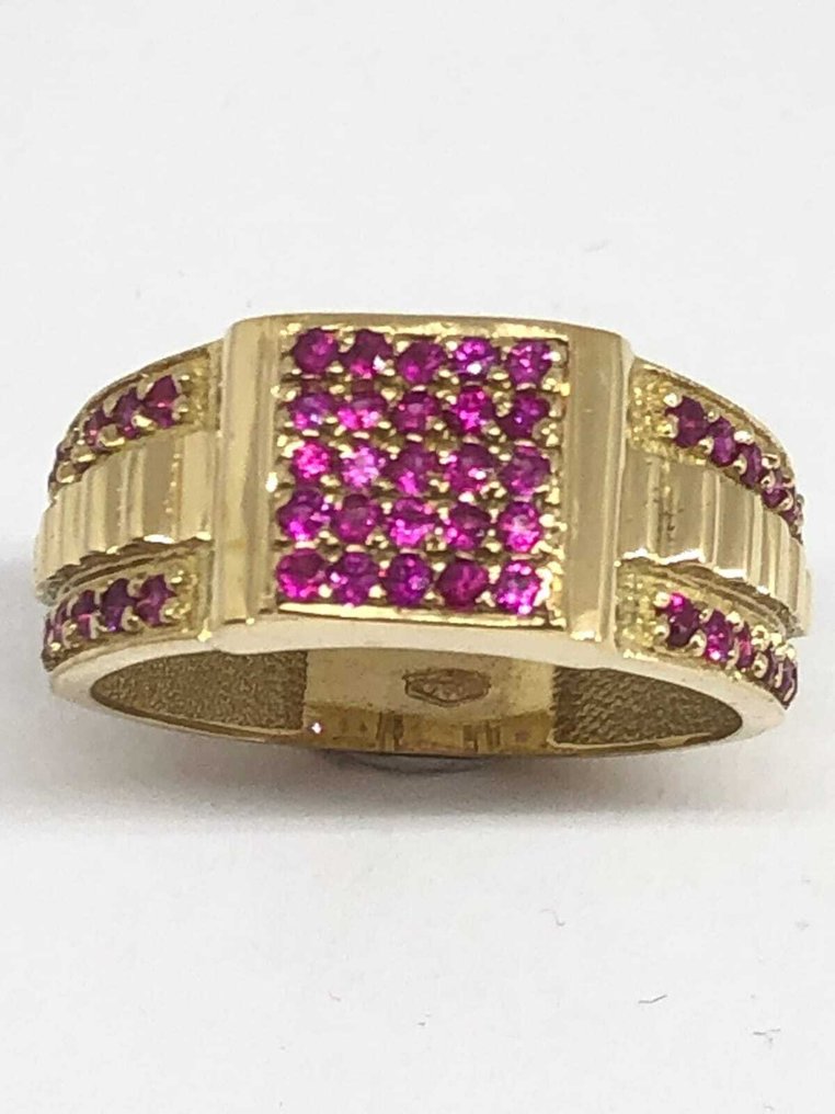 Bague - 18 carats Or jaune -  1.47ct. tw. Rubis - Rubis #2.1