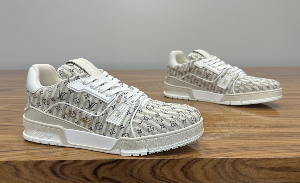 Louis Vuitton - LV Trainer Beige Stripe Monogram - Zapatillas deportivas - Tamaño: EU 41.5 #3.1