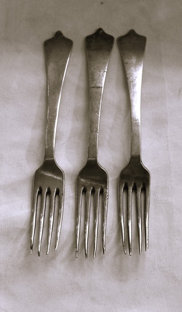 Widelec (3) - Srebro pr. 900 - 3 vorken Zwolle 1788 #1.0