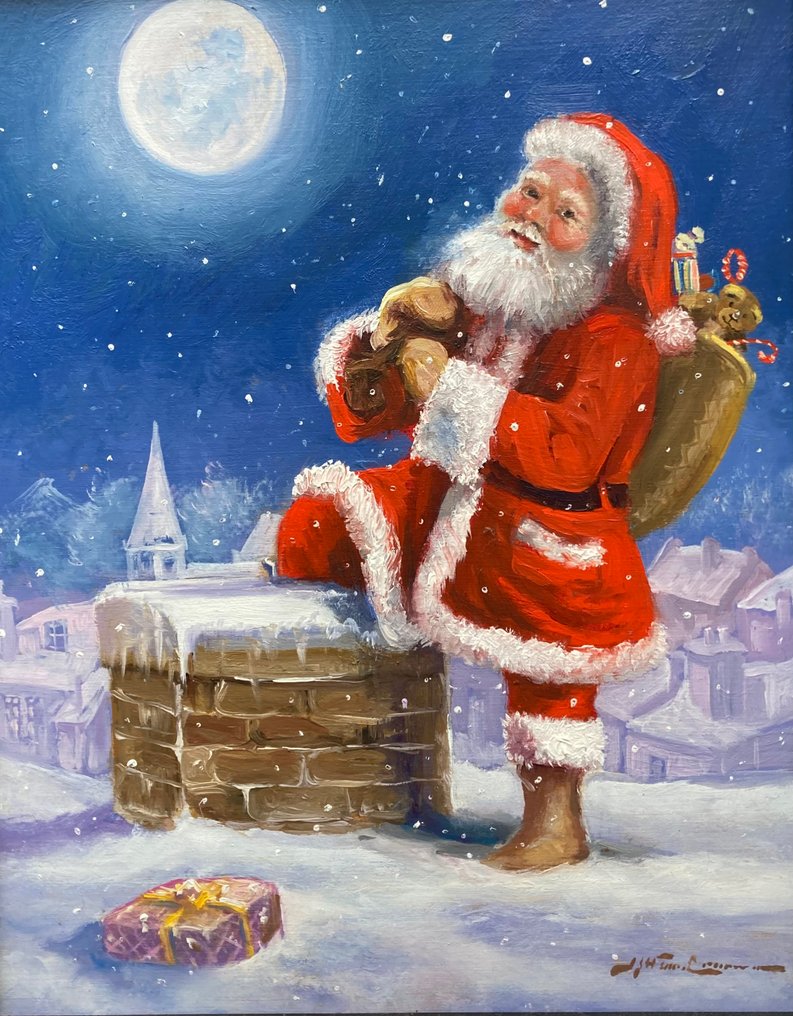 Joop van Leeuwen (1962) - Kerstman met cadeautjes #1.0