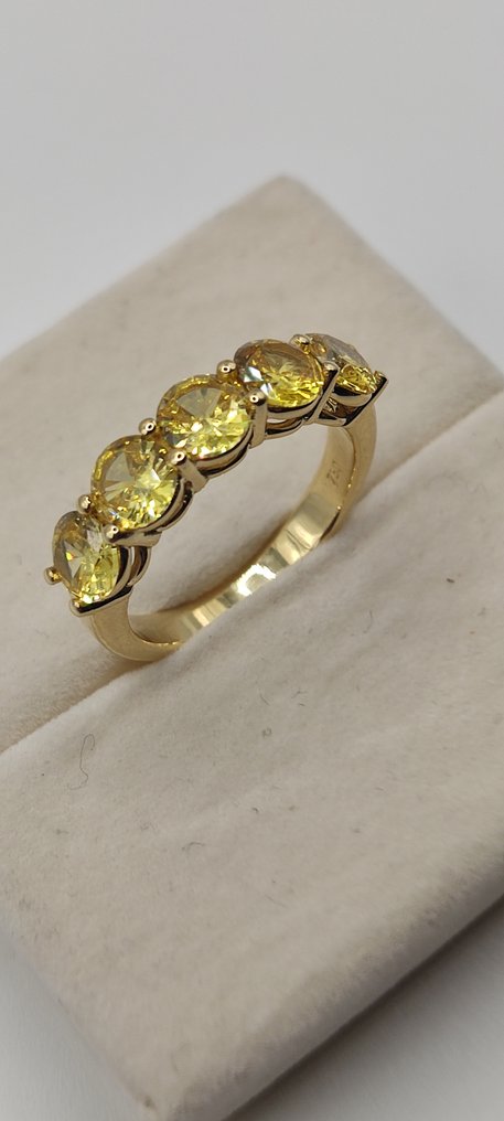 戒指 - 18 克拉 黃金 藍寶石 - 藍寶石 #1.0