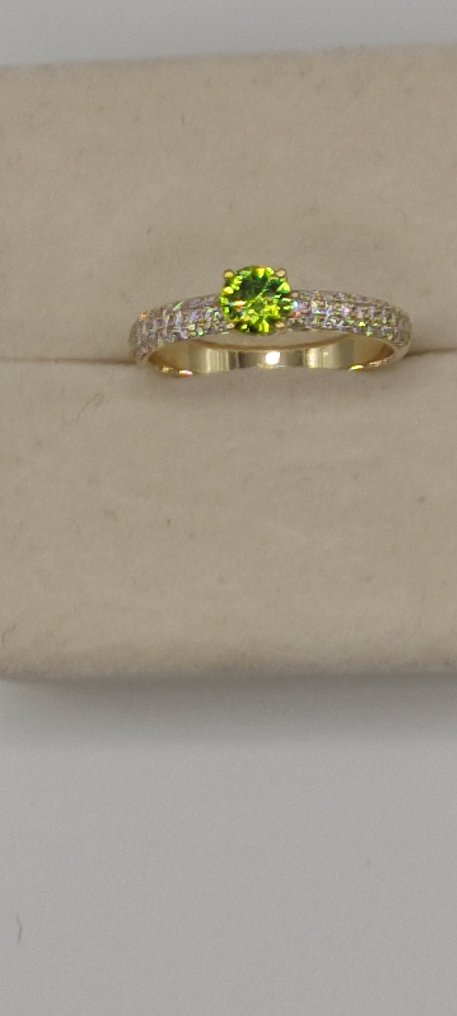 Inel - 18 ct. Aur galben - 0.93ct. tw. Safir - Diamant #3.2