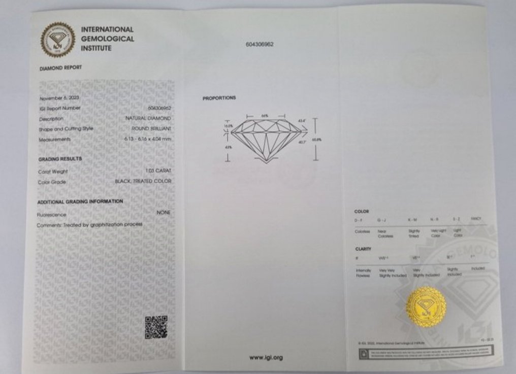 2 pcs Diamant (Fargebehandlet) - 2.28 ct Svart - Ikke spesifisert i lab-rapport - Det internasjonale gemologiske institutt (IGI) #4.3