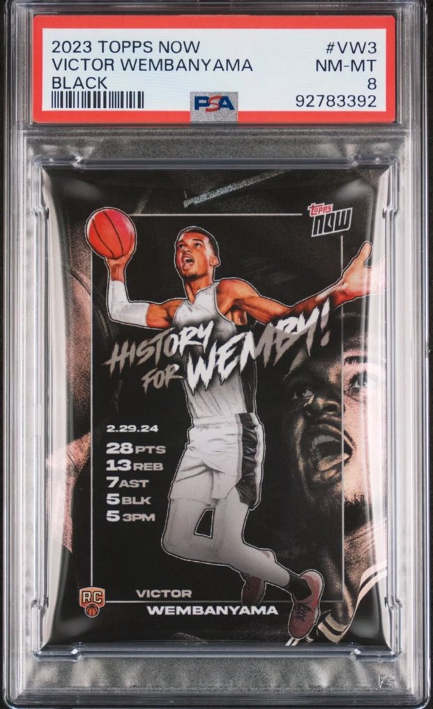 2023 Topps Victor Wembanyama Black 36/99 Rookie - PSA 8 Graded card #3.2