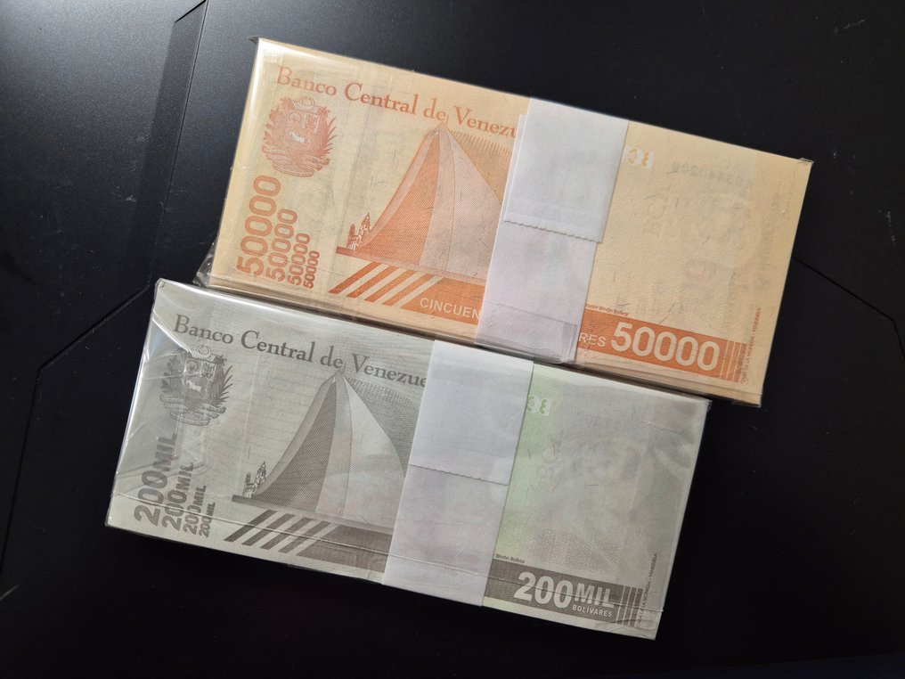 Βενεζουέλα. - 100 x 50 000 and 100 x 200 000 Bolívares - 2019/2020 - 2 original bundles - Pick W112, W113 (χωρίς τιμή ασφαλείας) #1.0