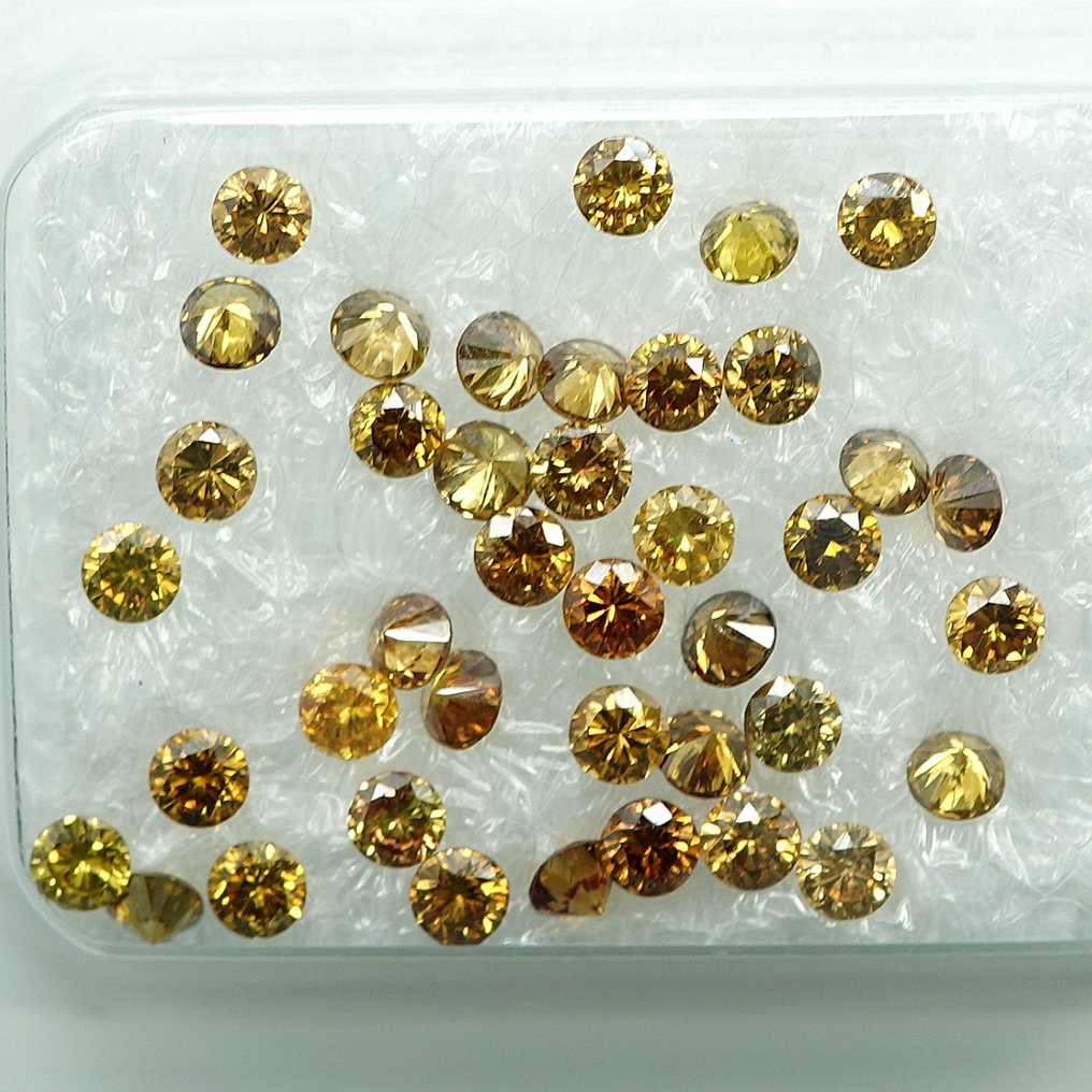 40 pcs Diamant  (Kleurbehandeld)  - 1.02 ct - VS1, P2 - Gem Report Antwerp (GRA) #1.0