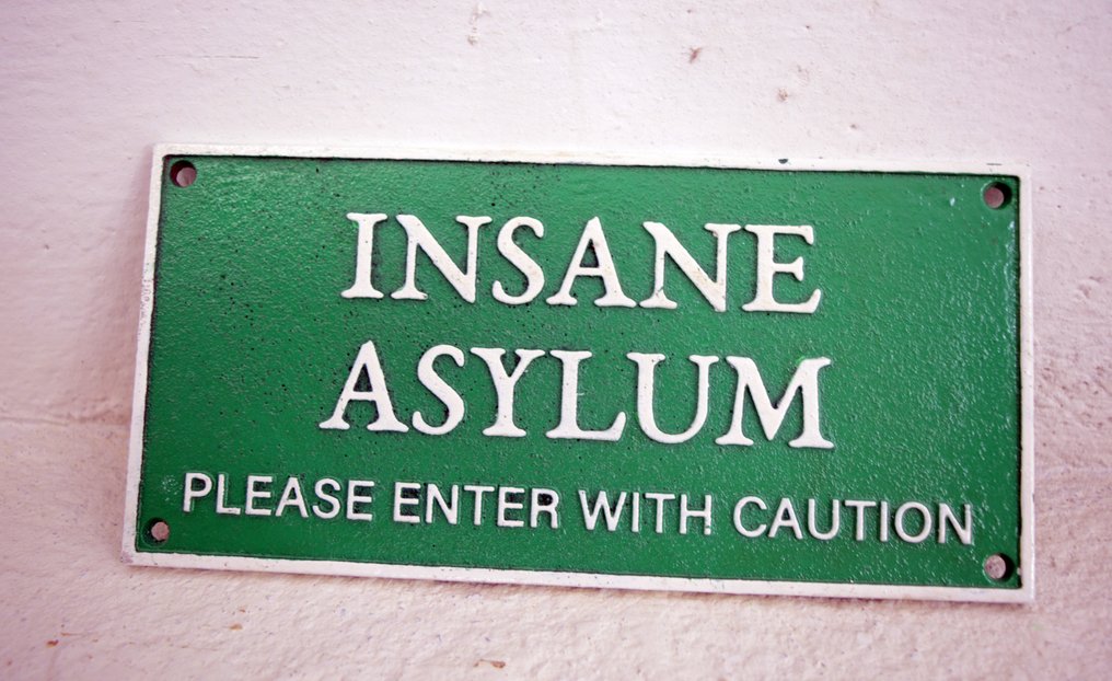 Semn publicitar - Azil de nebuni - Fontă #1.0
