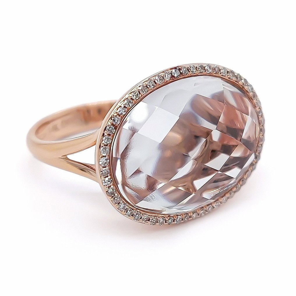 Δαχτυλίδι Ροζ χρυσό -  9.90 tw. Χαλαζίας  #2.1