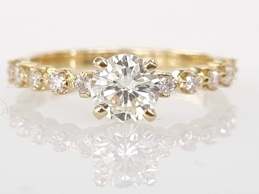 Bague de fiancailles 18 carats Or jaune 0.84ct. tw. Diamant Naturelle Catawiki