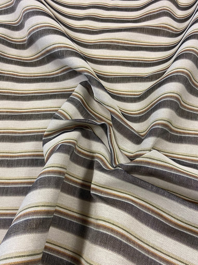 Raro tessuto in puro lino con righe verticali nere e bianche - Tessuto  - 600 cm - 160 cm #3.2