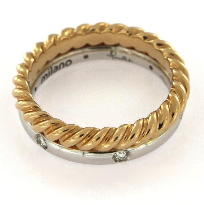 Pomellato - Δαχτυλίδι - Milano - 18 καράτια Κίτρινο χρυσό, Λευκός χρυσός Διαμάντι (Φυσικό)  - Diamanti #3.2