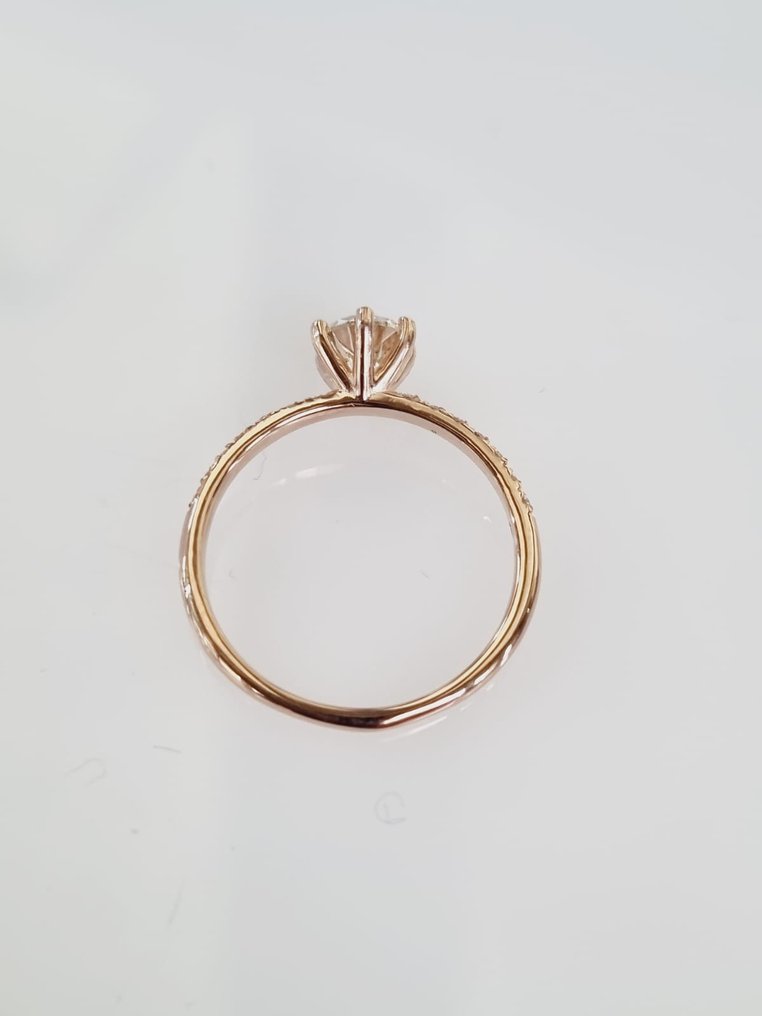 订婚戒指 - 14K包金 玫瑰金 -  0.82ct. tw. 钻石  (天然) #2.1