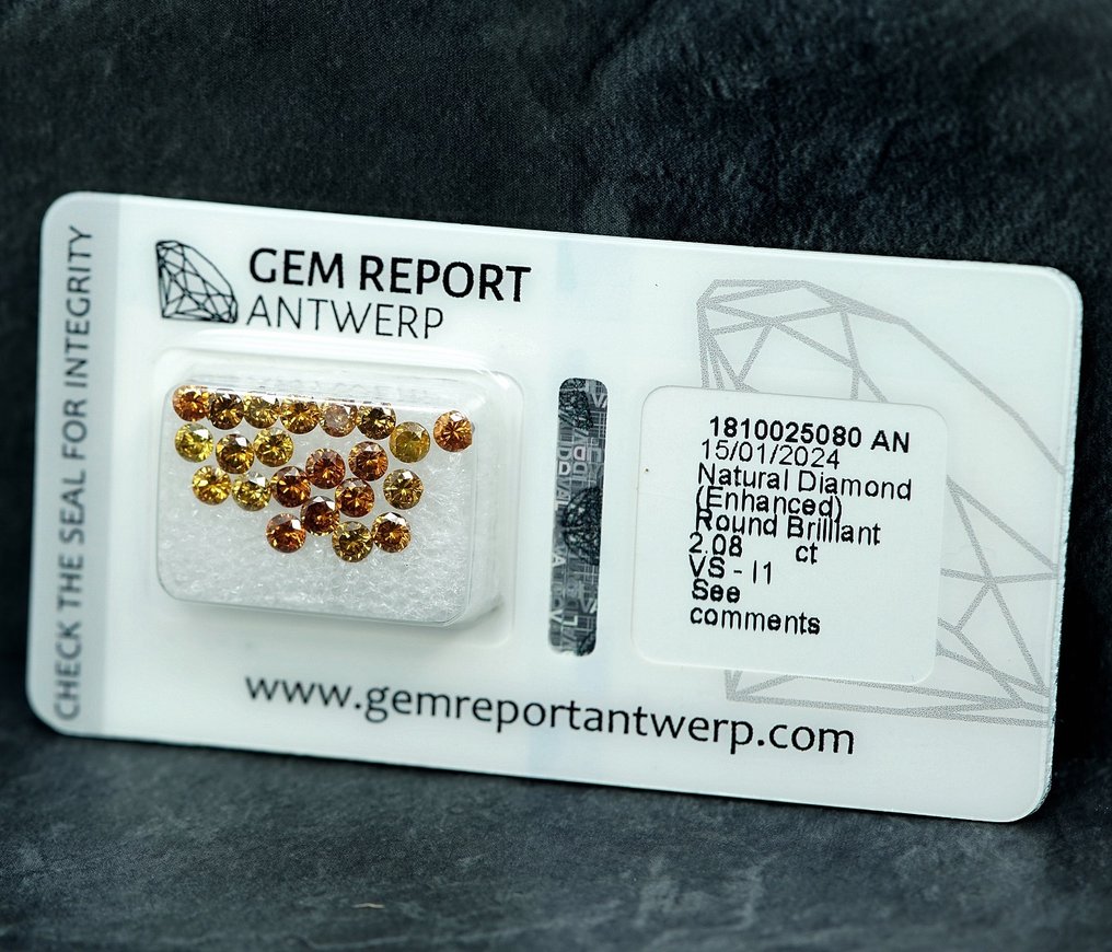 22 pcs Timantti (Värikäsitelty) - 2.08 ct - VS1, I1 - Jalokivitodistus, Antwerpen (GRA) #4.3