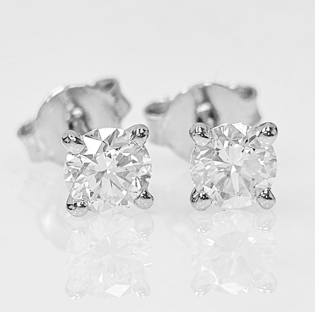 Ohrringe - 14 kt Weißgold -  0.60 tw. Diamant  (Natürlich) #3.3