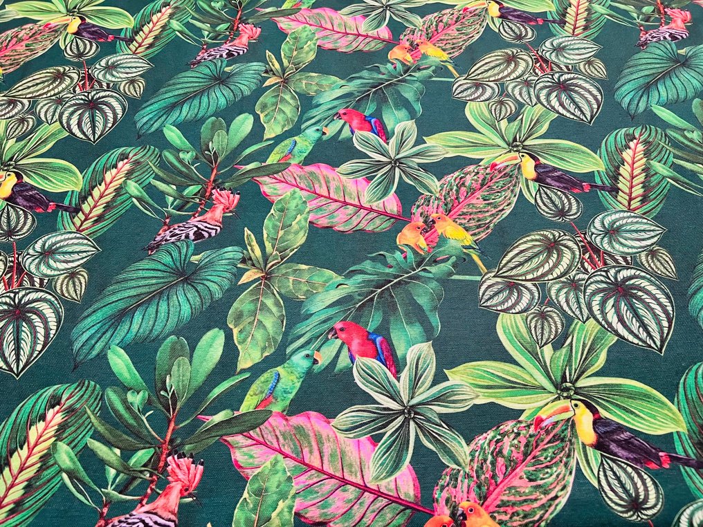 Esclusivo Cotone Panama - tema tropicale - Tejido de tapicería  - 300 cm - 280 cm #3.2
