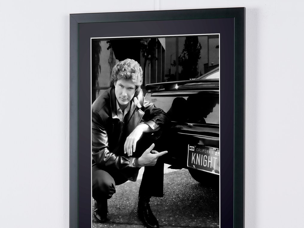 Knight Rider - Classic TV - David Hasselhoff as Michael Knight - Fine Art Photography - Luxury Wooden Framed 70X50 cm - Limited Edition Nr 03 of 30 - Serial ID 16841 - Original Certificate (COA), Hologram - 100% New. Shipping Reduction from 3 items #4.3