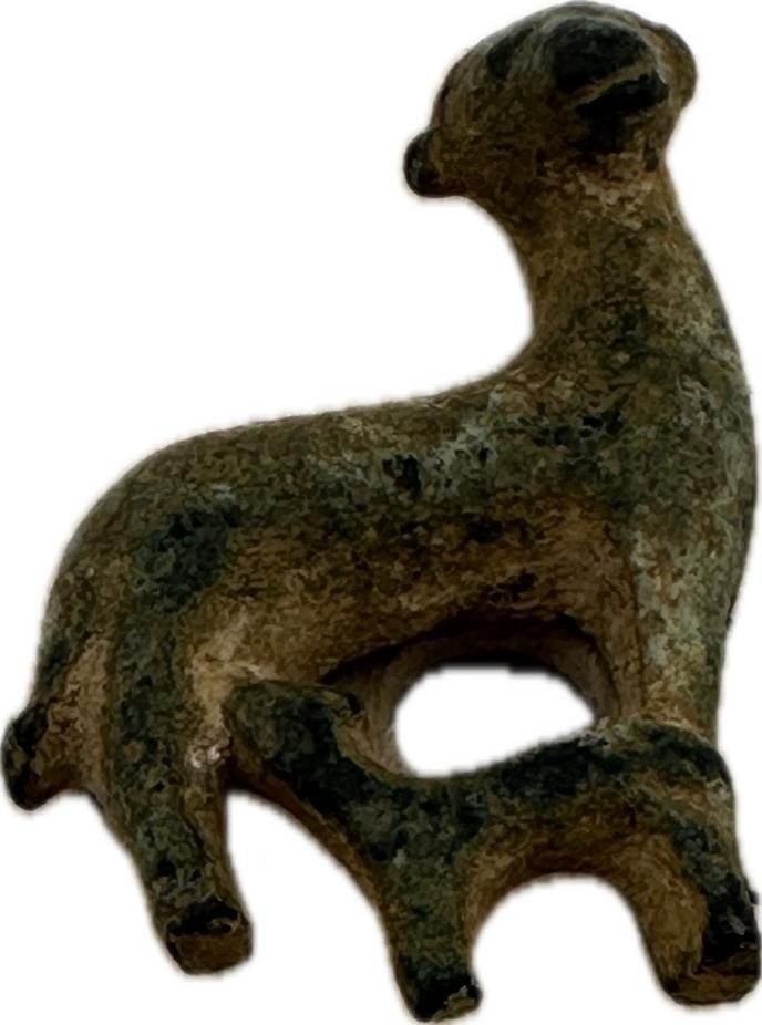 古罗马 黄铜色 2只羊- 38.3×24.3×8.1毫米 - (38.3×24.3×8.1 mm) #2.1