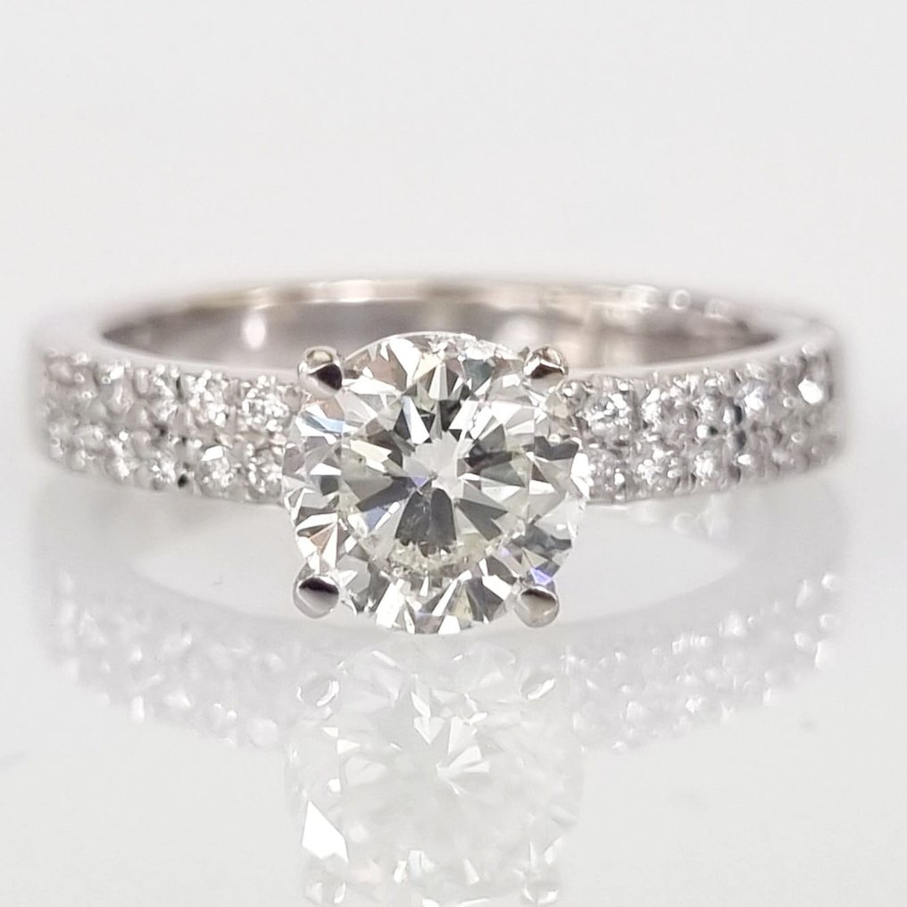 Inel de logodnă Aur alb Diamant #1.1