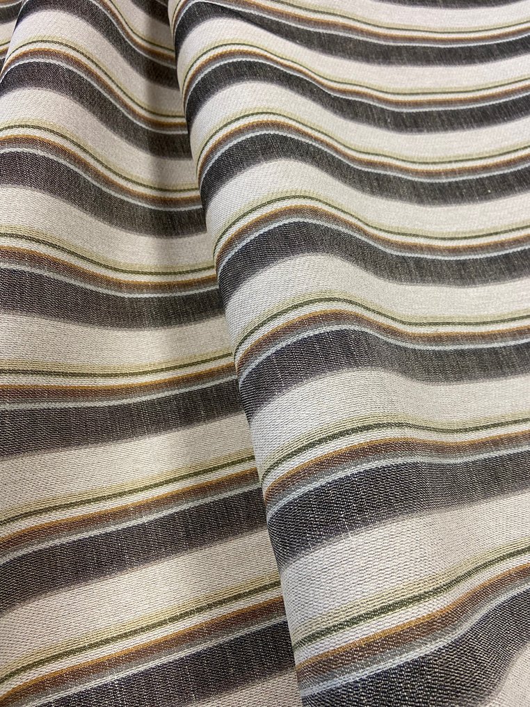 Raro tessuto in puro lino con righe verticali nere e bianche - Tessuto  - 600 cm - 160 cm #4.3