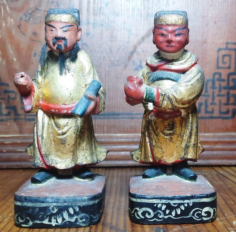 GUARDIANS - PAIR - Legno - Cina - Dinastia Qing (1644-1911) #1.1