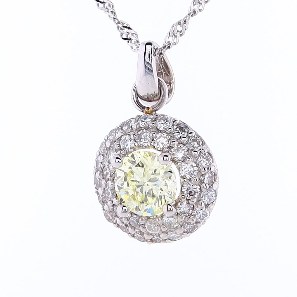 Necklace with pendant White gold Diamond - Diamond #1.2