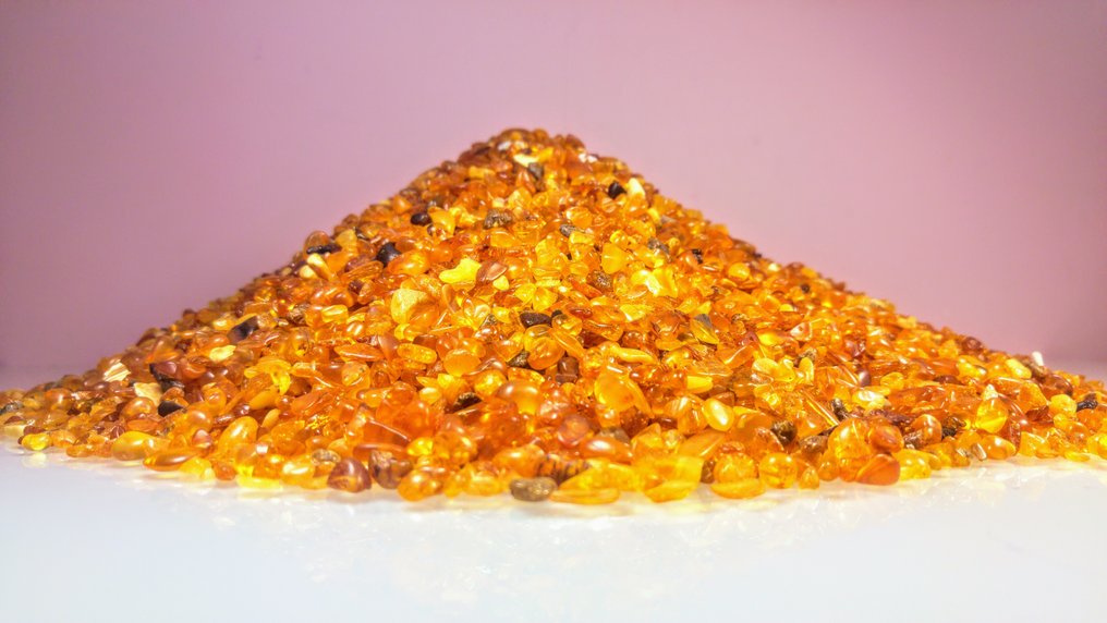 抛光的复古波罗的海琥珀 - 大批量，1.5公斤 - 琥珀 - 0.5 cm - 0.5 cm #1.0