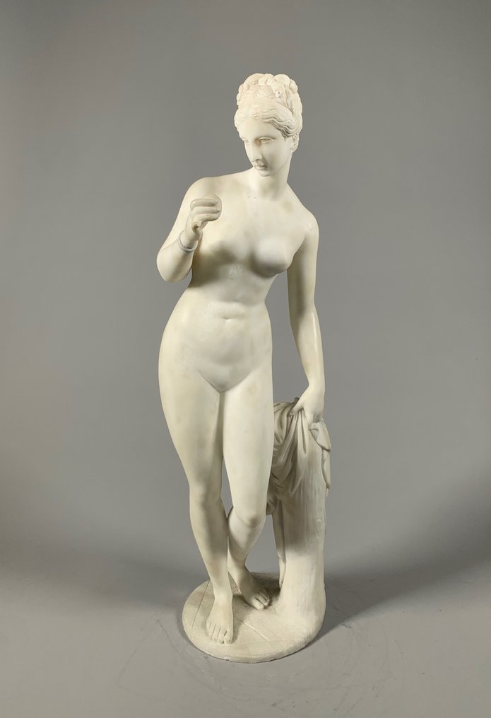 D'Après Bertel Thorvaldsen (1770-1844) - Sculptură, Vénus à la pomme - 60 cm - Marmură #2.1
