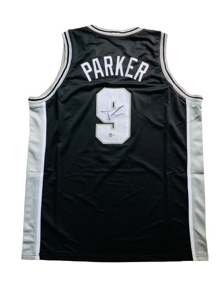 NBA - Tony Parker - Autograph - Camiseta de baloncesto personalizada negra  #1.1