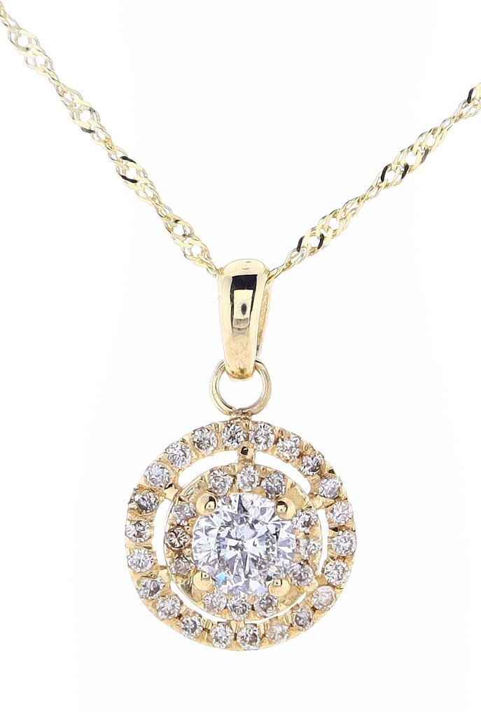 Halsketting Geel goud Diamant - Diamant #1.1