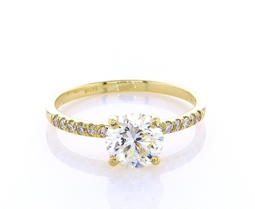 Ring Gult guld -  1.15ct. tw. Diamant  (Natural) - Diamant #1.1