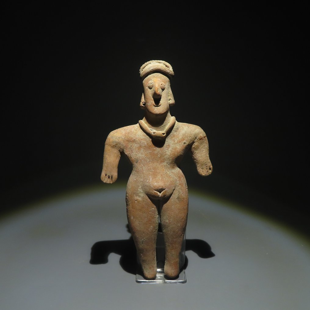 Colima, Messico occidentale Terracotta Figura antropomorfa. 200 a.C. - 500 d.C. 17,5 cm H. Licenza di esportazione spagnola. #1.1