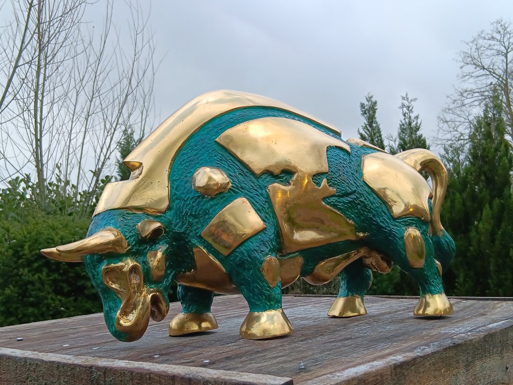 Άγαλμα, green bull - 30 cm - Μπρούντζος #1.0