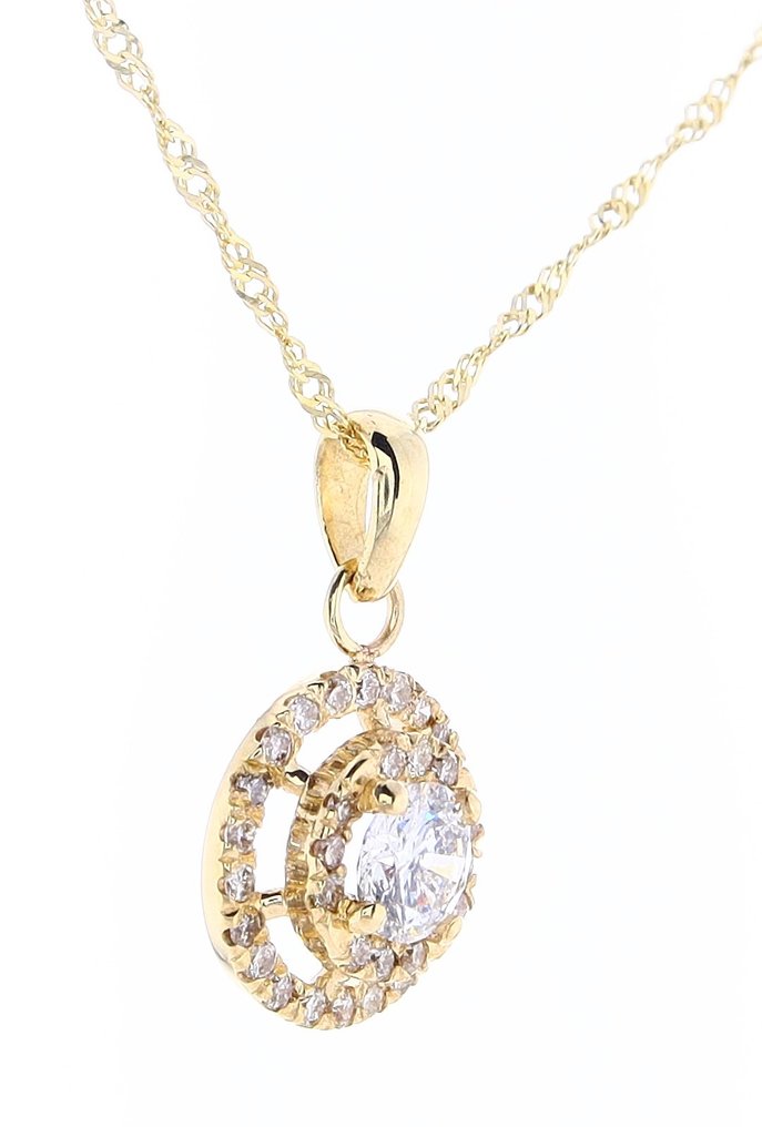 Halsketting Geel goud Diamant - Diamant #2.1