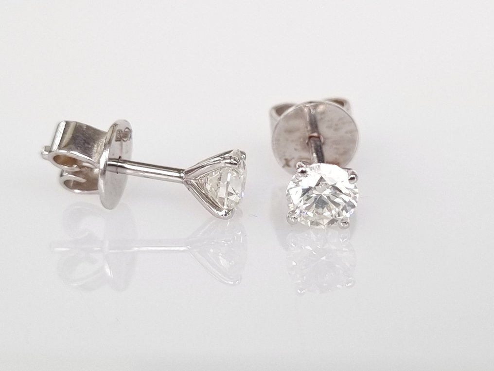 Καρφωτά σκουλαρίκια Λευκός χρυσός Διαμάντι  (Φυσικό)  #2.1