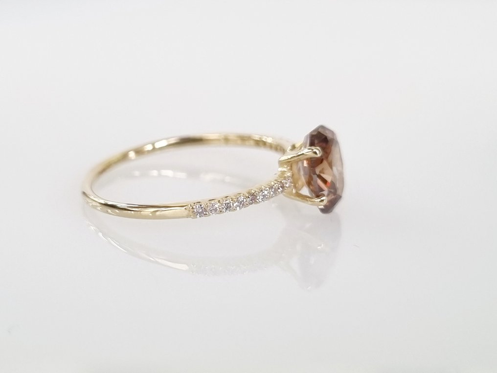 訂婚戒指 - 14 克拉 黃金 -  1.17ct. tw. 鉆石  (天然) #2.2