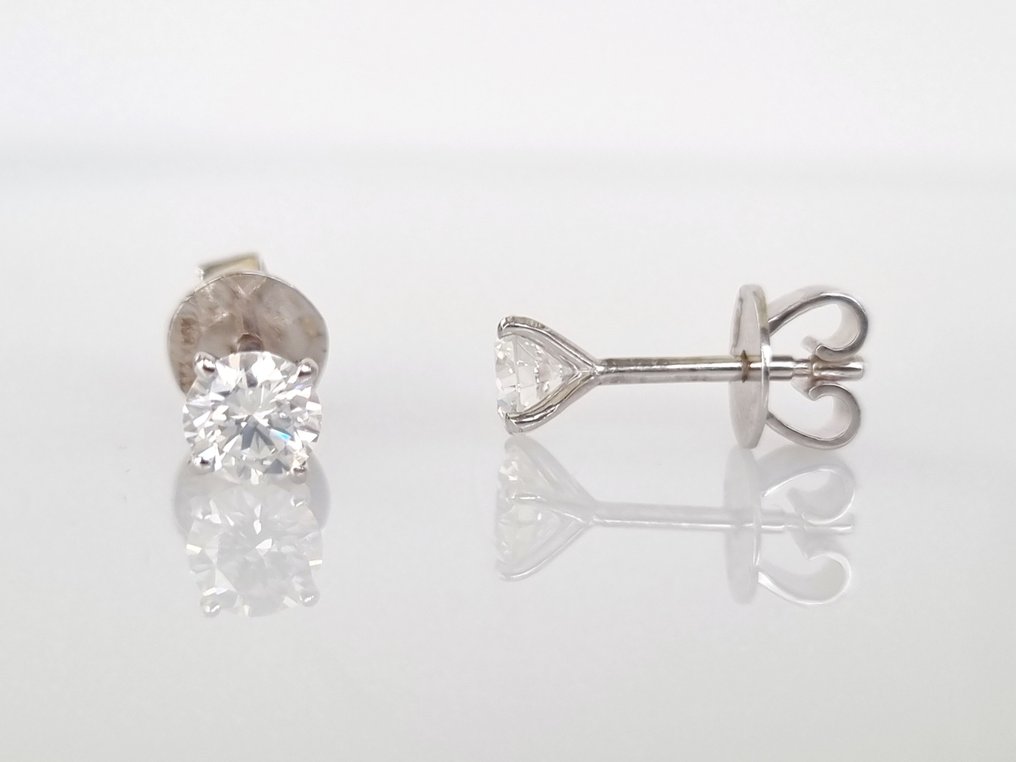 Καρφωτά σκουλαρίκια Λευκός χρυσός Διαμάντι  (Φυσικό) #2.1