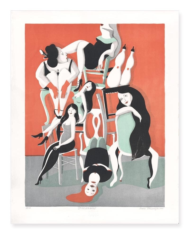 Meulendijks, Nanne - 1 Stone lithograph - Nanne Meulendijks - Stoelendans - 2013 #1.0