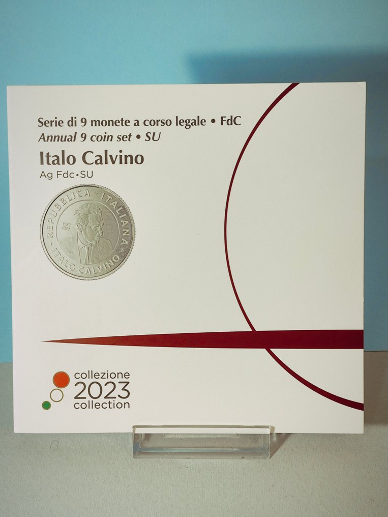 意大利. Year Set (FDC) 2023 "Italo Calvino" (incl. 5 Euro in argento)  (没有保留价) #2.1