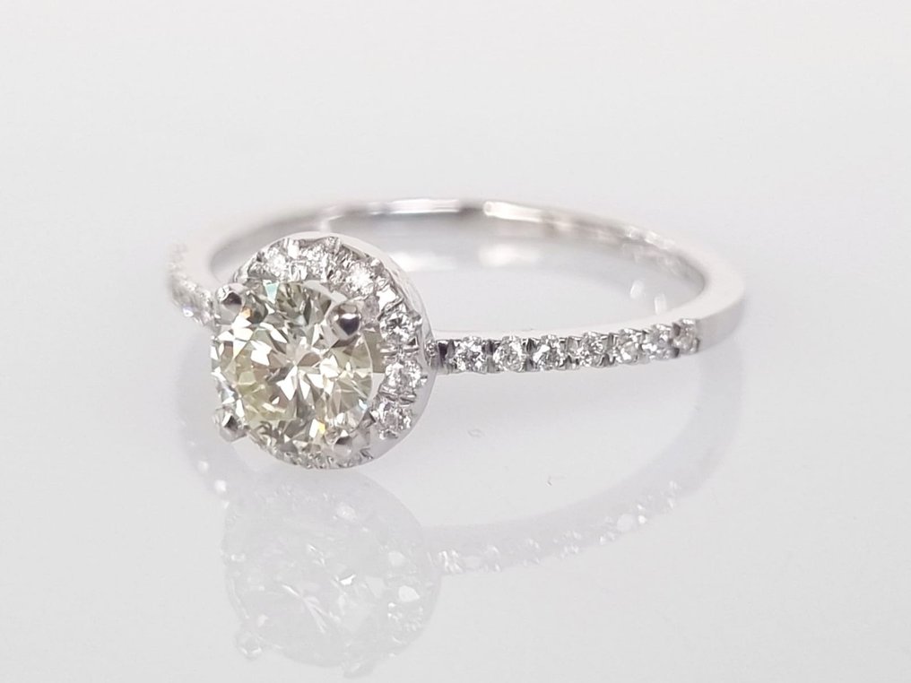 Anel de noivado Ouro branco Diamante  (Natural) - Diamante #3.1