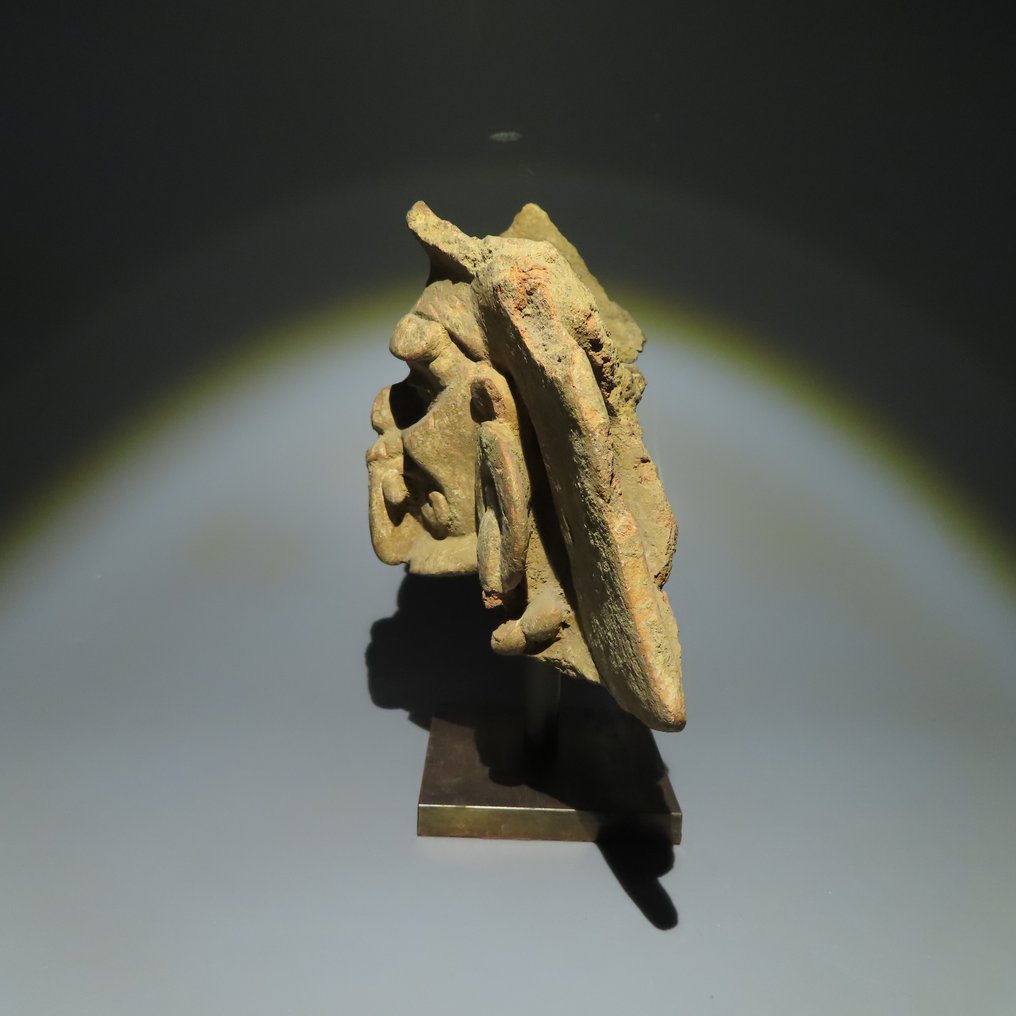 Maya Terracotta Maschera. I millennio a.C. Lunghezza 20 cm. Licenza di esportazione spagnola. Prova TL. #2.1