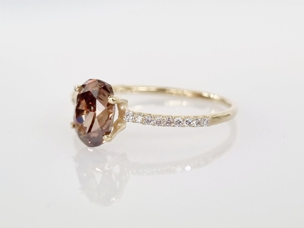 訂婚戒指 - 14 克拉 黃金 -  1.17ct. tw. 鉆石  (天然) #3.1