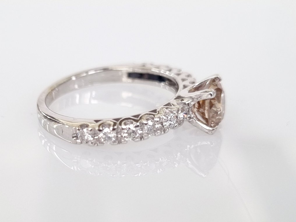 订婚戒指 - 14K包金 白金 -  1.38ct. tw. 钻石  (天然) #2.2