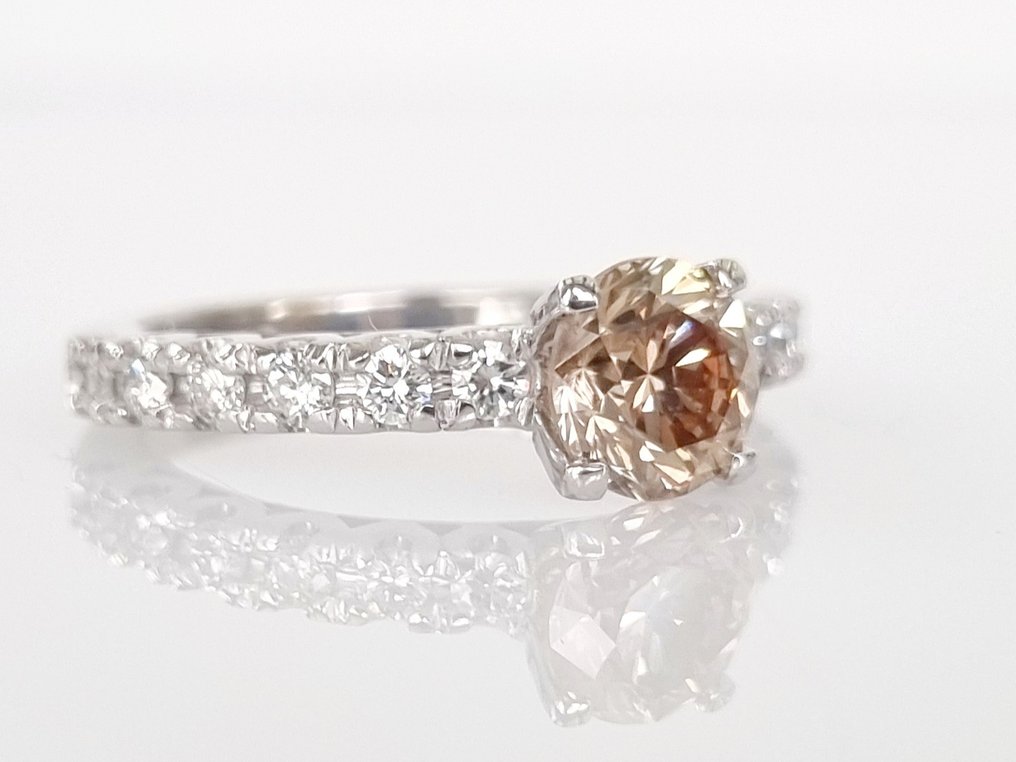 Anello di fidanzamento - 14 carati Oro bianco -  1.38ct. tw. Diamante  (Naturale) #2.1