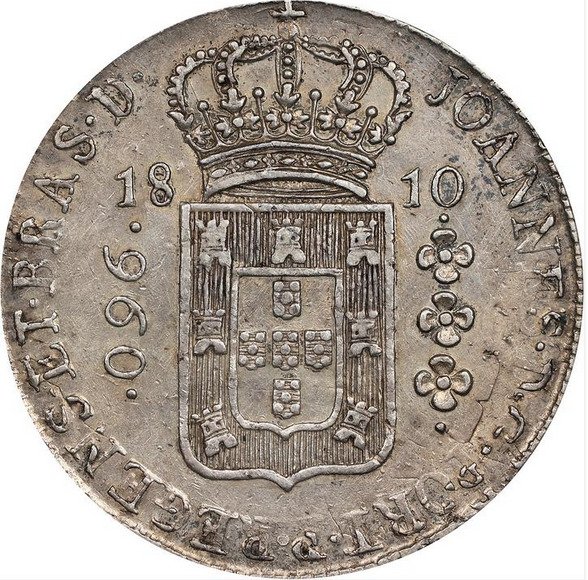 Brasil (Colonial)., Portugal. D. João Príncipe Regente (1799-1816). 960 reis 1810 Río de Janeiro #1.1