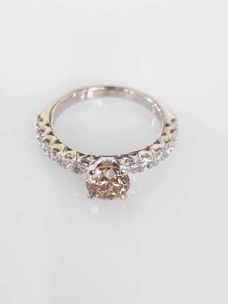 Inel de logodnă - 14 ct. Aur alb -  1.38 tw. Diamant  (Natural) #3.1