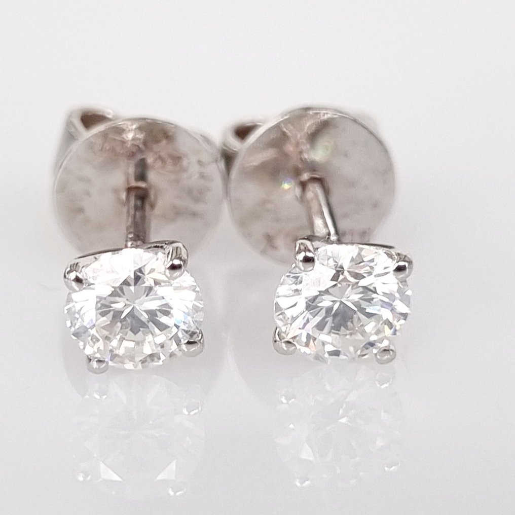 Boucles d'oreilles cloutées Or blanc Diamant #1.1